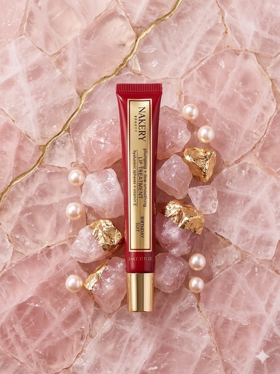 Nakery Beauty Other - Nakery Beauty Plumping lip Treatment Tube color birthday suit- Red & Gold